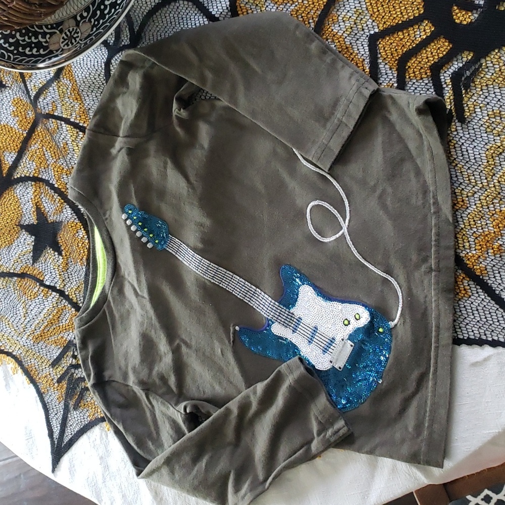 Mini Boden guitar shirt toddler 3-4Y